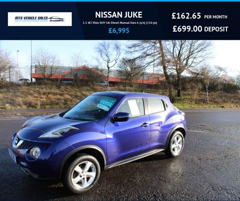 NISSAN JUKE 1.5 dCi Visia 2018,2 Owners,F.S.H,70mpg,Superb Condition,Ulez Compliant