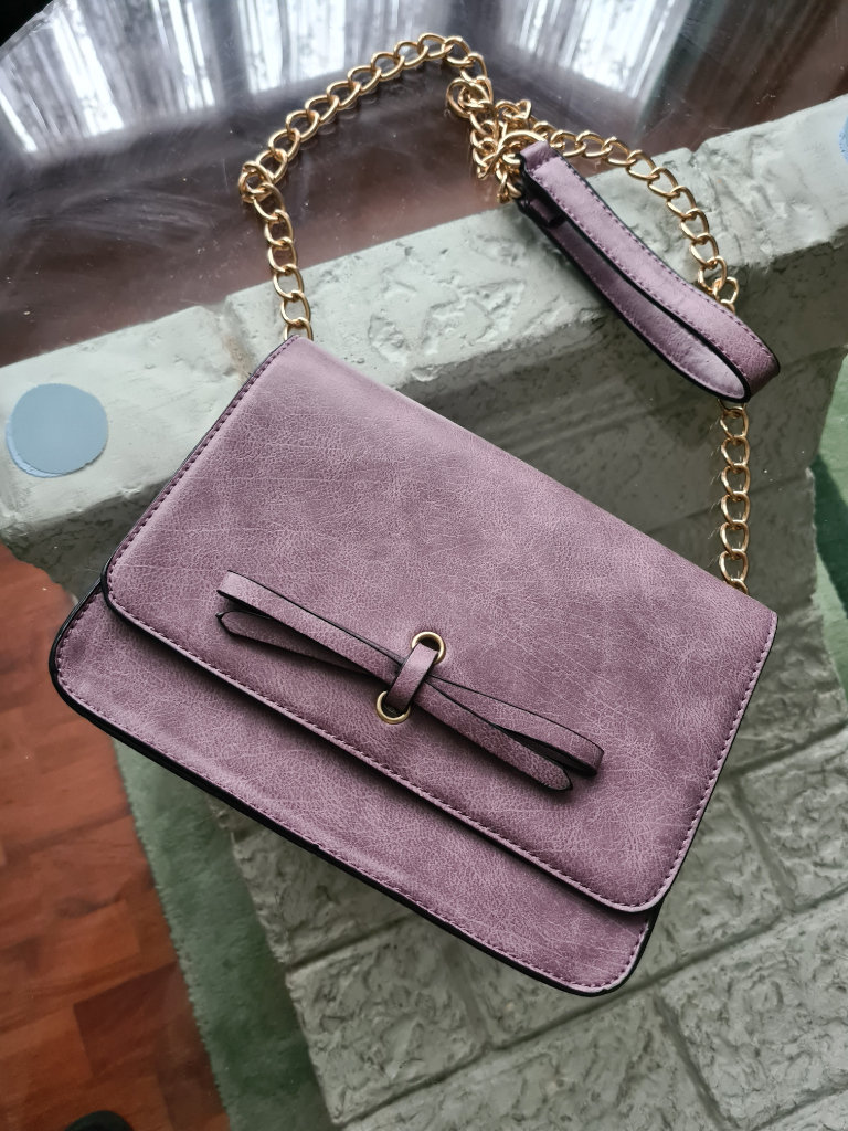 Purple shoulder bag/ evening bag