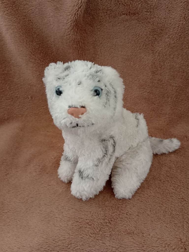 Cute White Tiger Cub Soft Toy – Good Condition