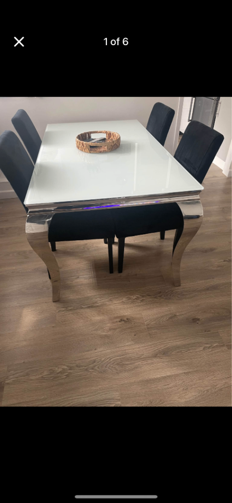 image for Louis glass dining table 