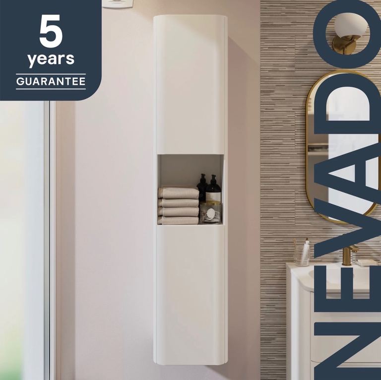 Nevado bathroom Matt white cabinet. 