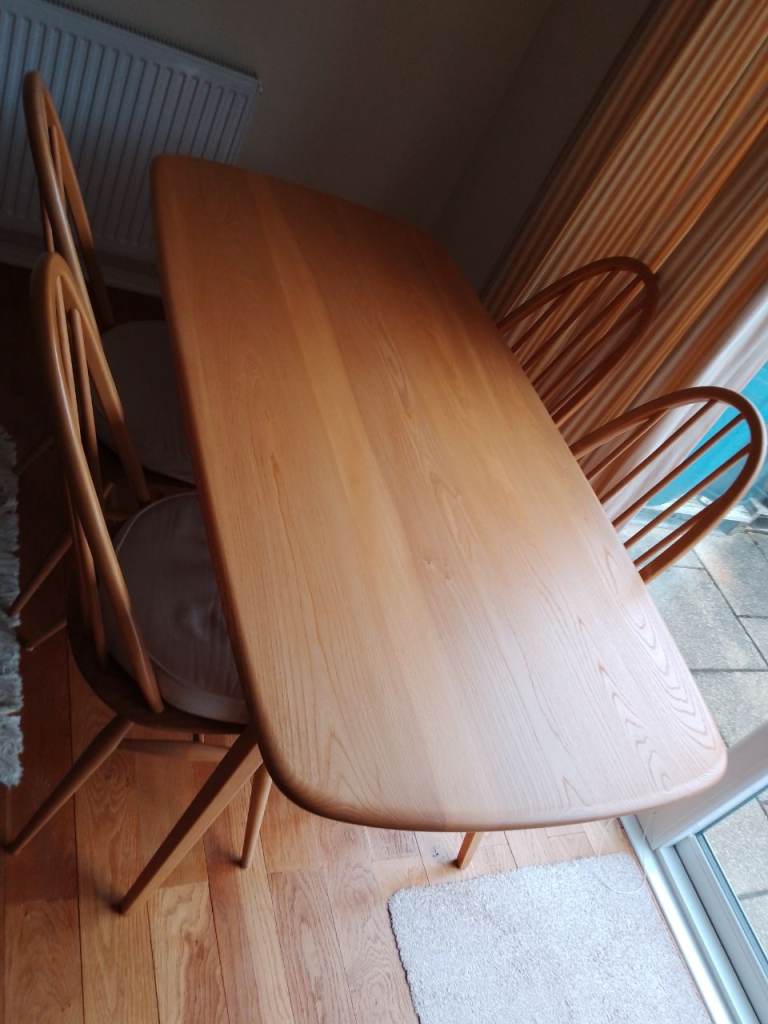 Ercol dining table and 4 chairs