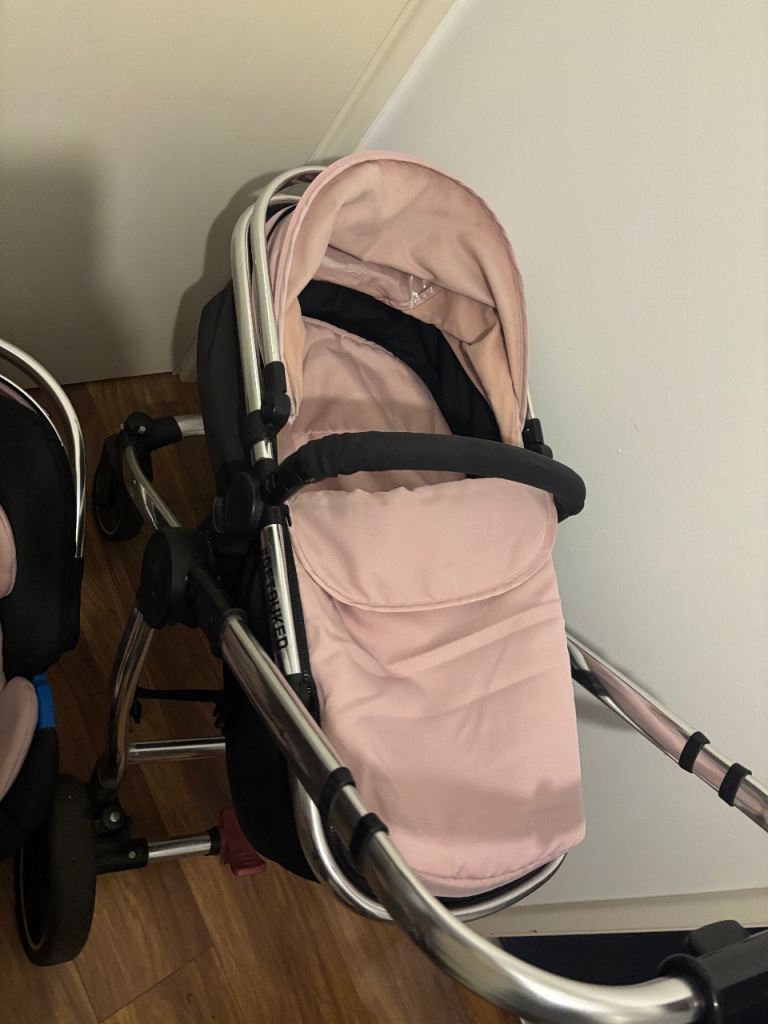 Mothercare Journey travel system in a blush pink color 