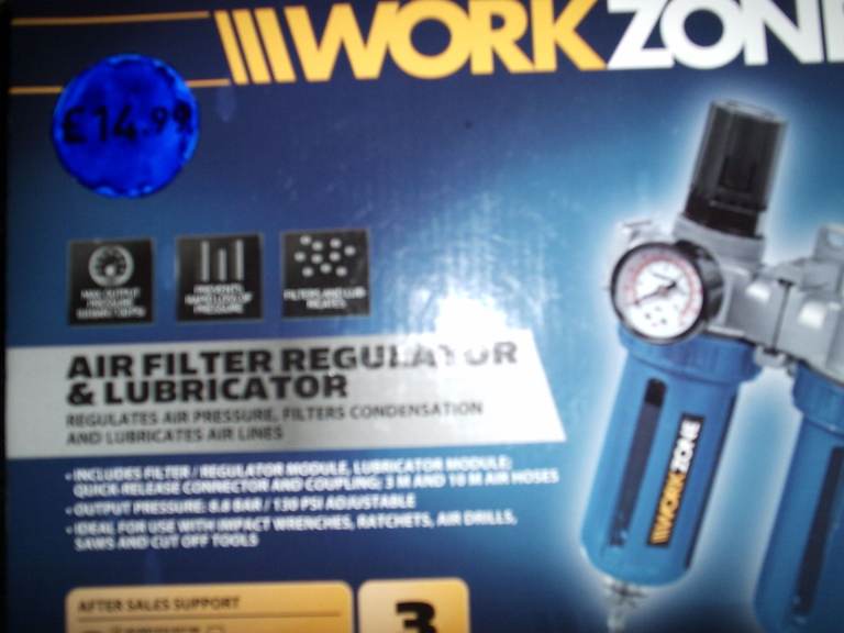 WORKZONE AIR FILTER REGULATOR AND LUBRICATER, NEW