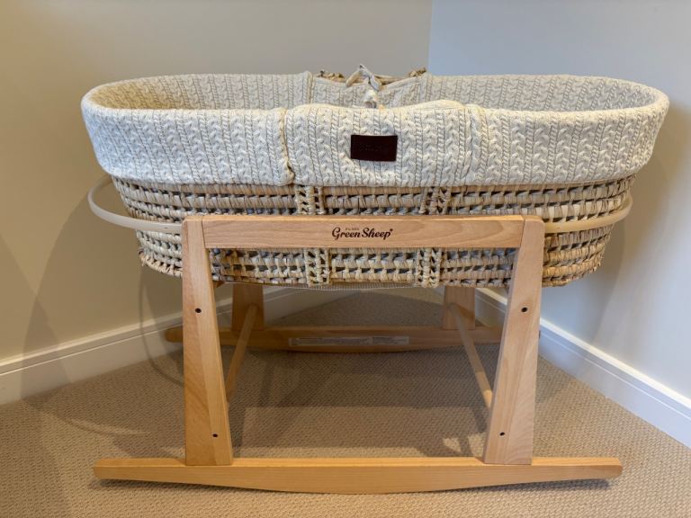 Little Green Sheep Moses Basket & Stand