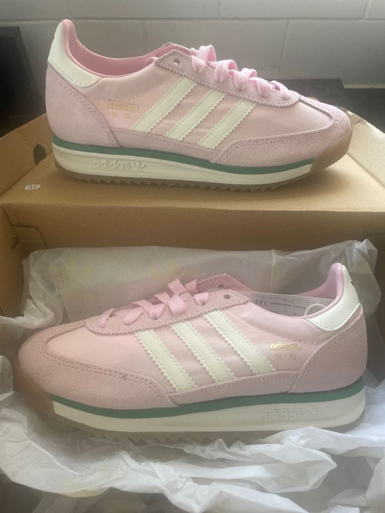NEW Adidas SL 72 Trainers - Pink and White, Size 5