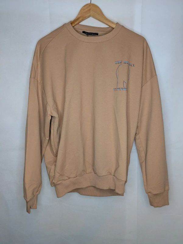 Trendyol Man Human Experience Beige Jumper Size Small