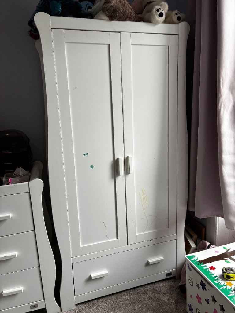 VIB Very Important Baby White Nursery Wardrobe with Drawer
