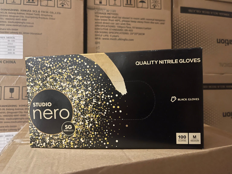 Disposable Gloves - Black Nitrile Blue Nitrile Clear Vinyl  Latex