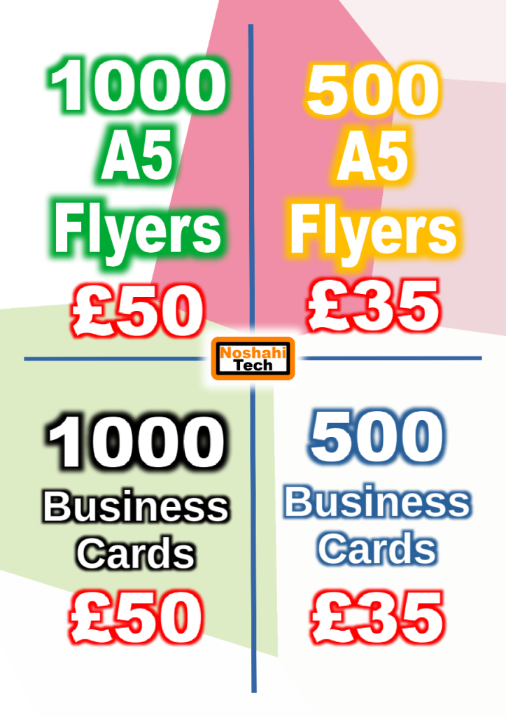 Print 500x A5 single sided Flyer Free Design Urdu English