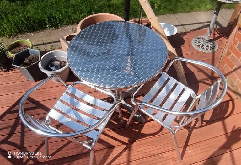 Cafe table and two chairs