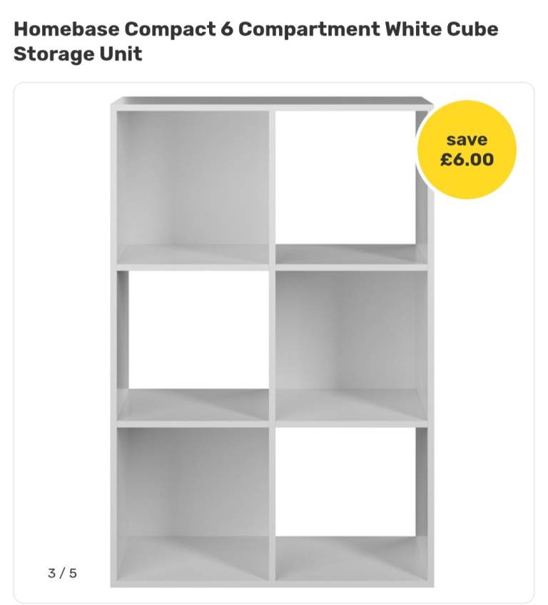 6 Cube storage unit 
