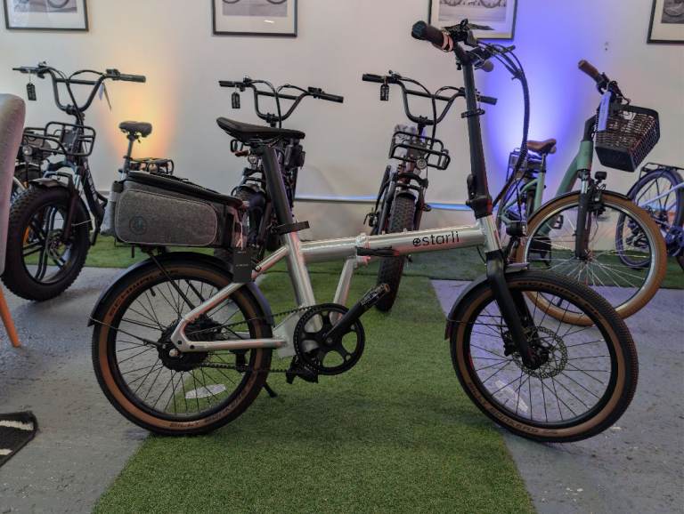 Estarli E20.X Folding Electric Bike Pro Version - Silver | 50km Range with city tyres 