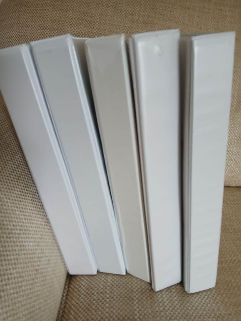 5 A4 White Ring Binders with Clear Pockets – Nearly New