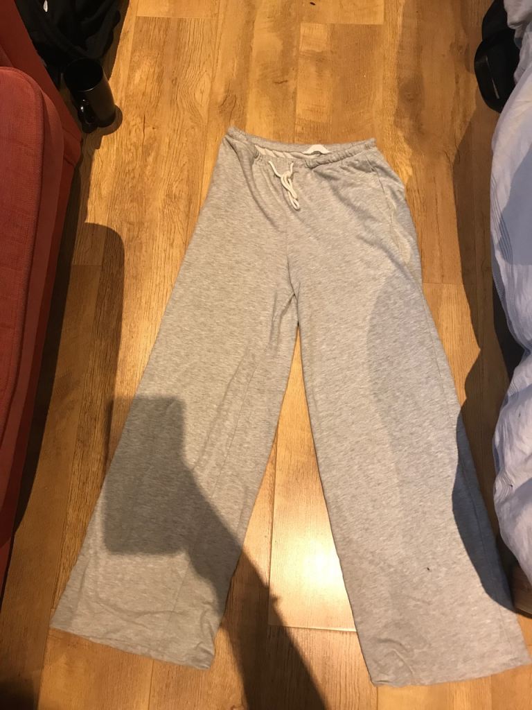 Well worn grey flares