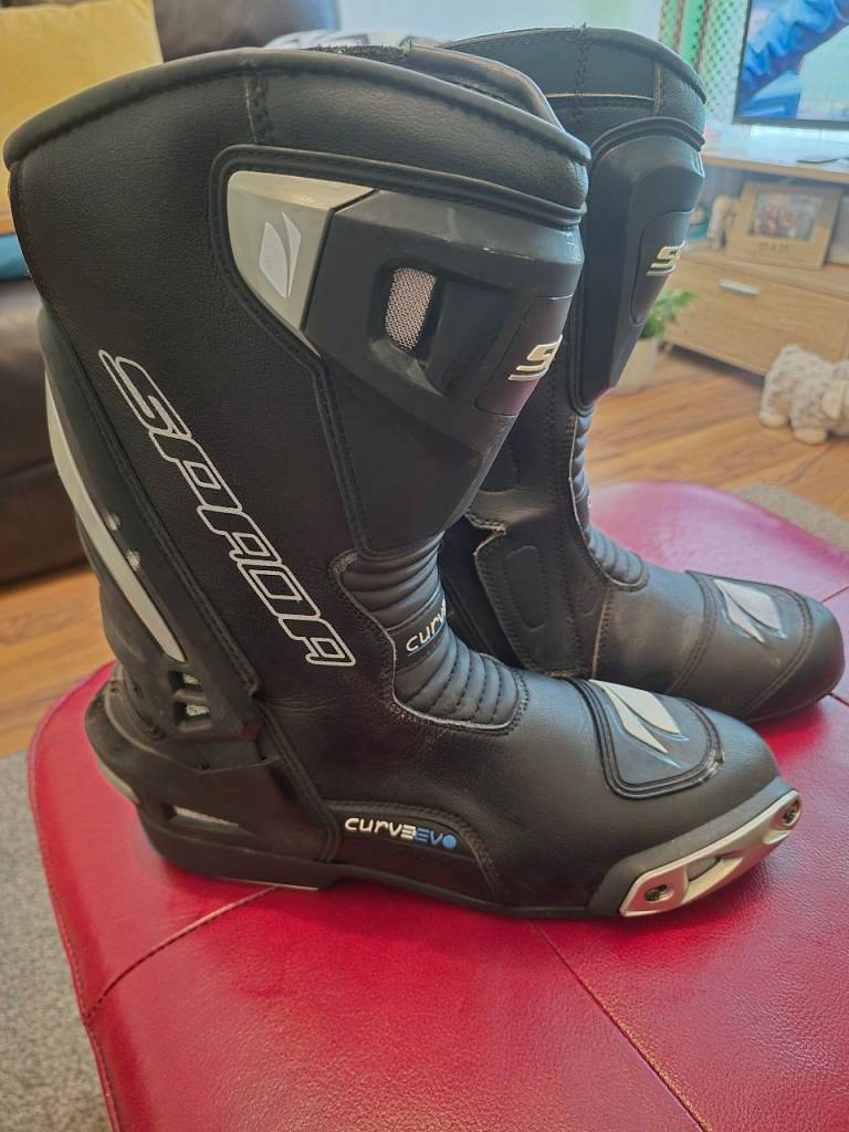 Spada Curve Evo Motorcycle Boots Size 10.5/45