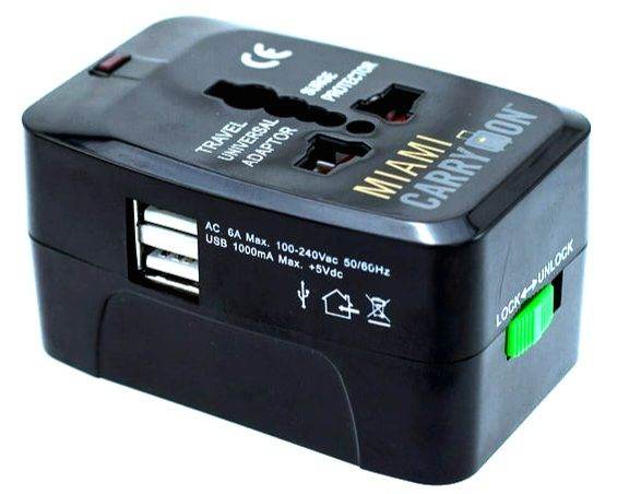 Travel Adapter Miami International 2 USB Ports 