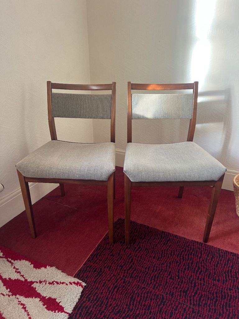 image for 2 G-Plan mid century Upright/Dining room chairs in good condition.