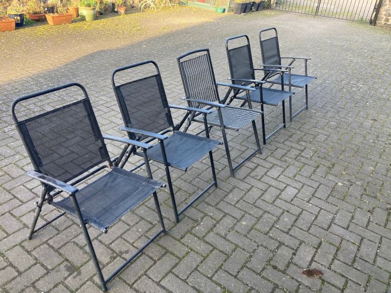Set of 5 Folding Garden Chairs 