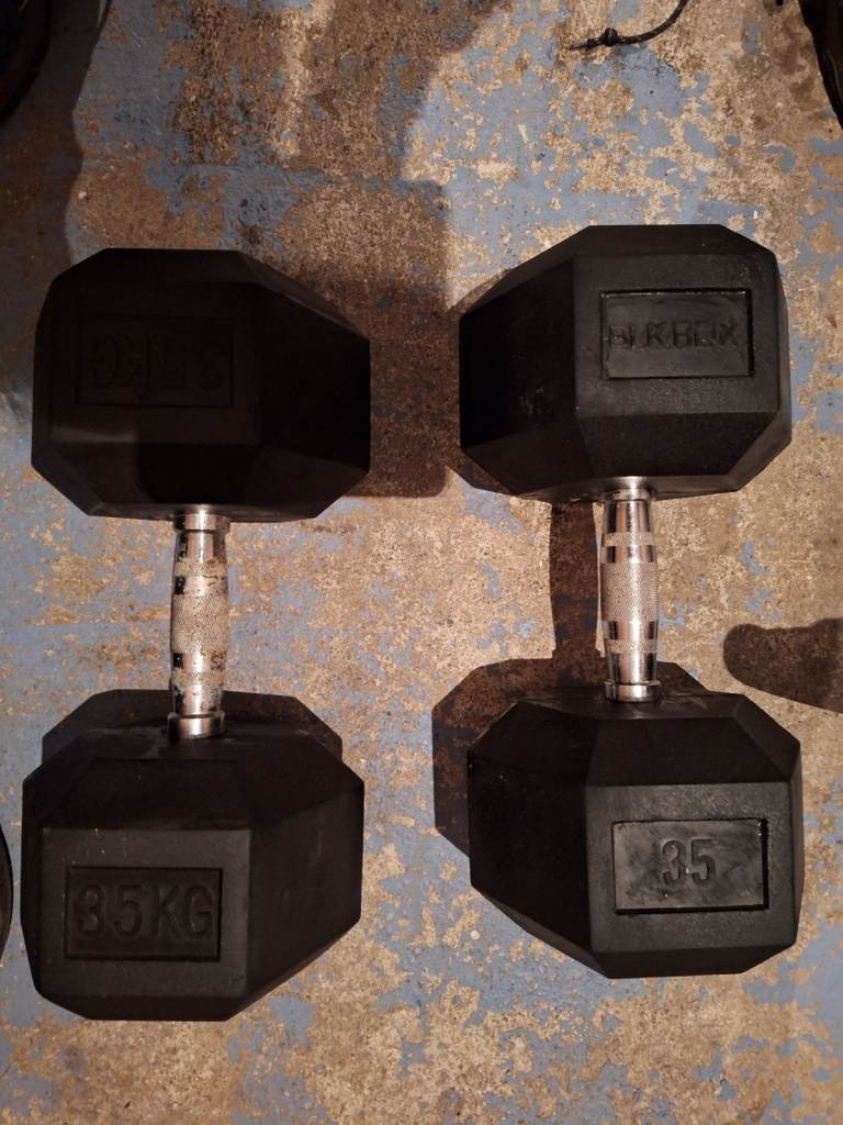 2 X 35 KG Dumbbells in Hex Style ONLY £100