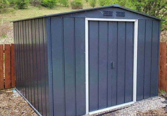 Weatherproof Steel Garden Storage Shed with Apex Roof | Heavy-Duty Outdoor Storage Solution