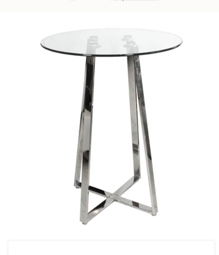 POSEUR CLEAR ROUND GLASS BAR TABLE