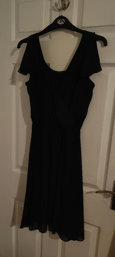 Black chiffon dress by River Island