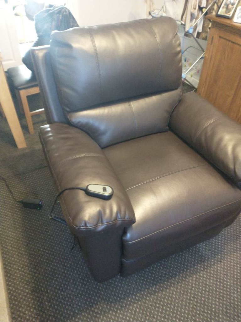 Brown rise and recline chair