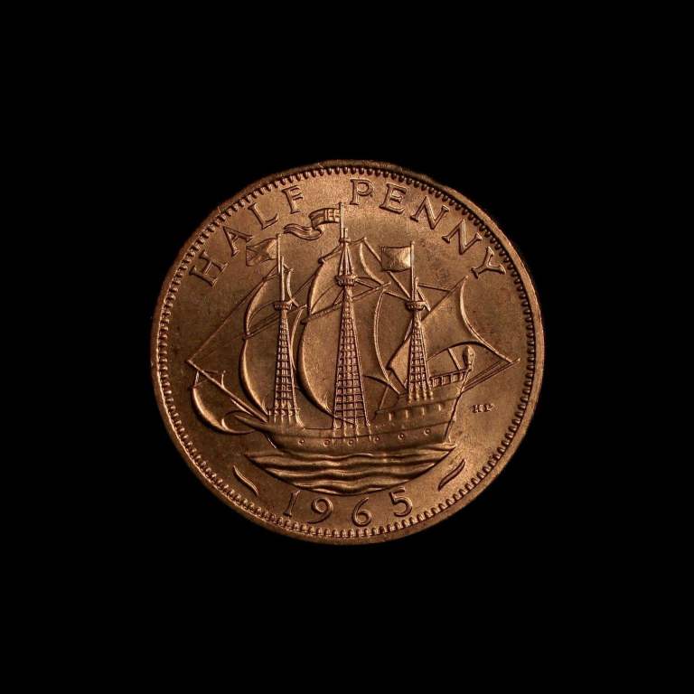 1965 Queen Elizabeth II Half Penny, vintage British Classic, Great as a gift 
