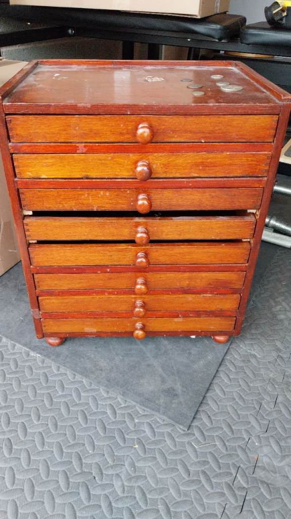Vintage Wooden 8-Drawer Chest 