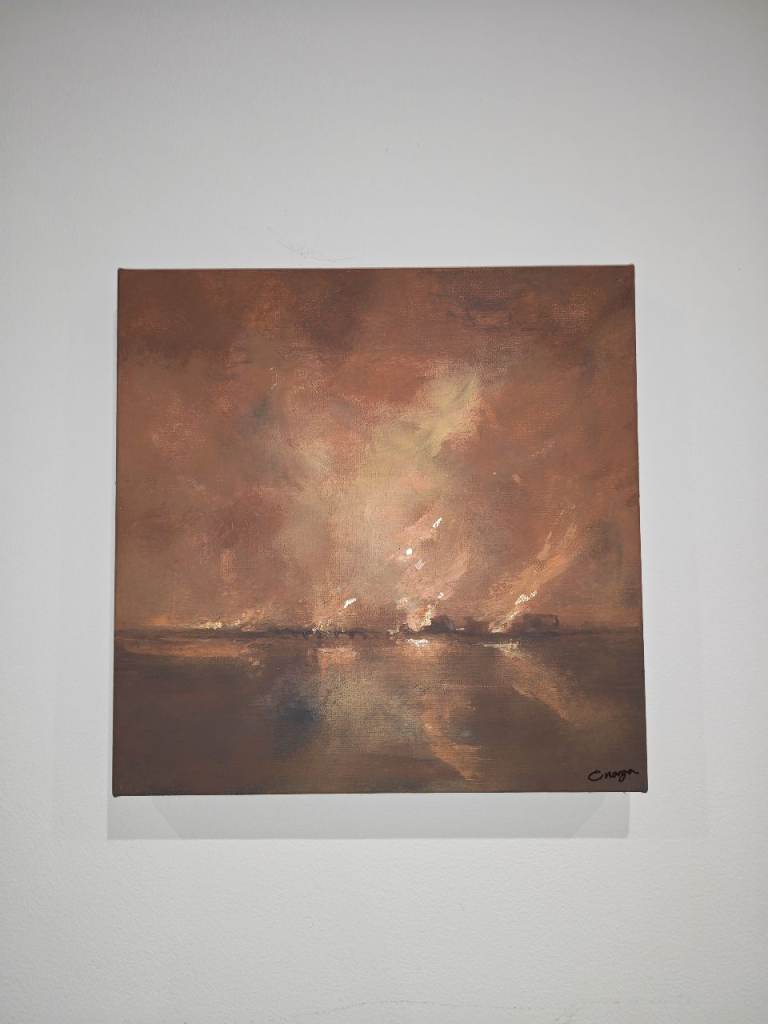 Abstract 'The Great Fire Of London', Warm hues & amazing condition 