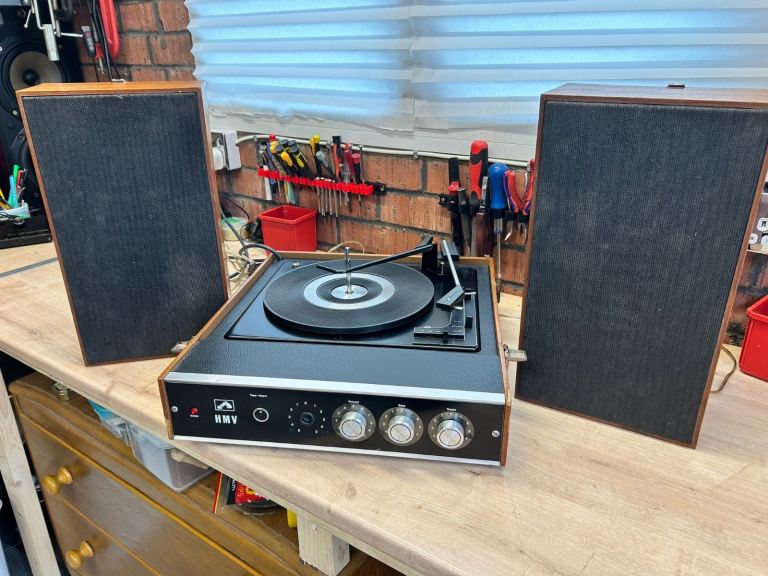 Vintage HMV 2025 Auto-Changer  Record Player - Fully Working