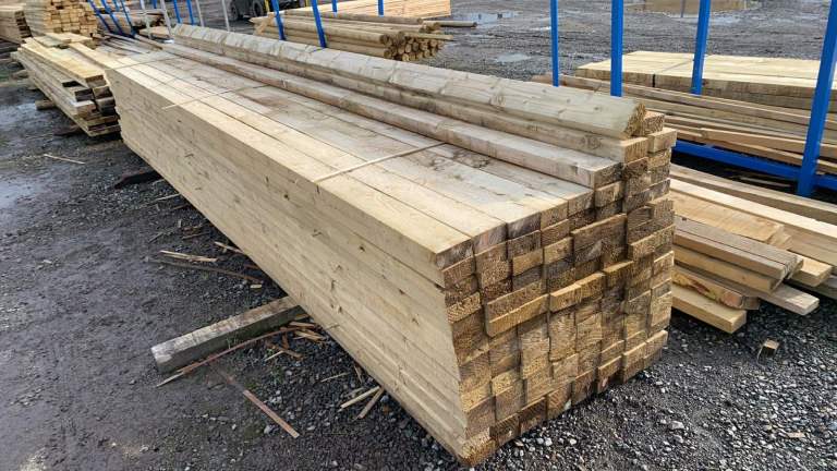 New unused tanalized timber rail 4" x 2" x 16' (100mm x 50mm x 4.8m) £9.95 per rail