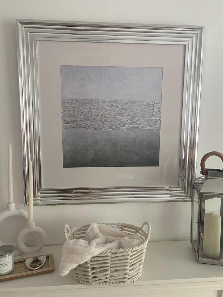 Framed Pagazzi art piece - Silver and grey