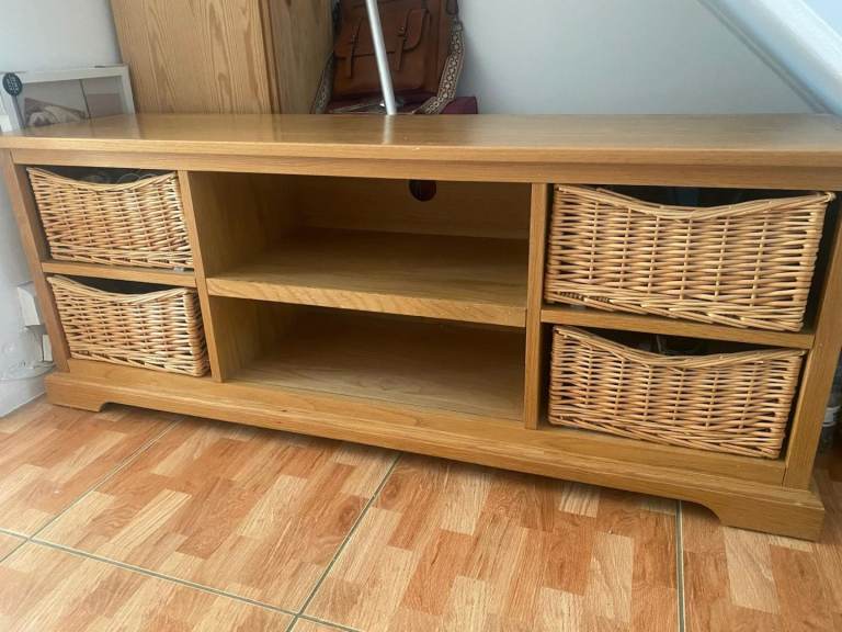 Solid Oak sideboard tv storage unit