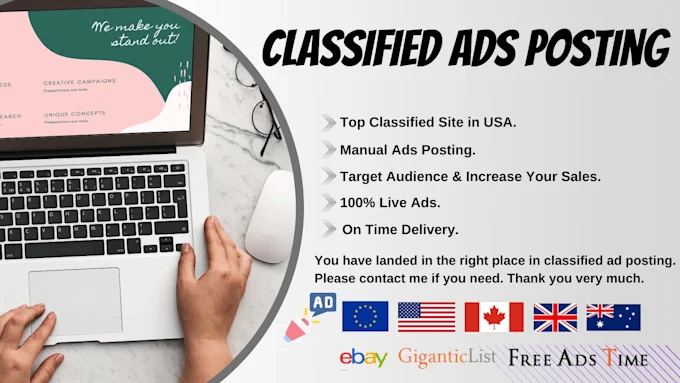 I will classified ads posted worldwide