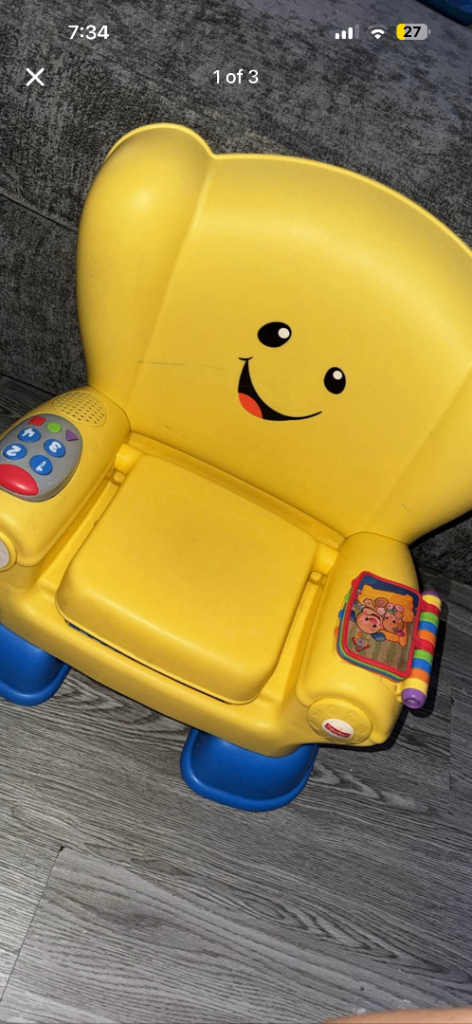 Fisher-Price Laugh & Learn Smart Stages Chair – Yellow, Good Condition