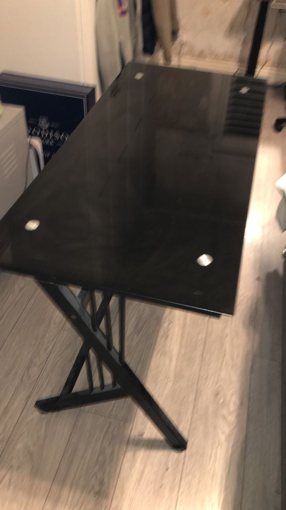 Free - Black Glass Top Desk – Good Condition