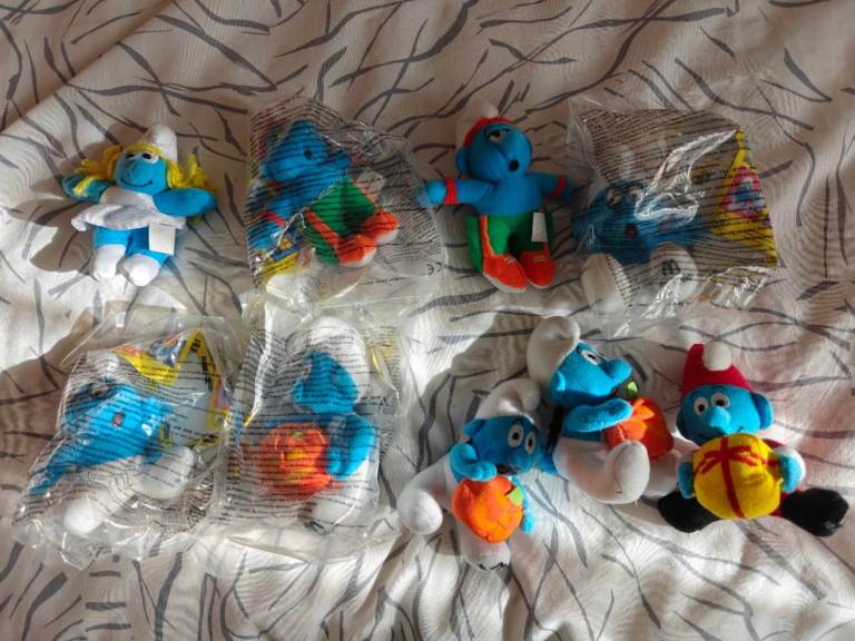 9 x Smurf McDonalds Happy meal toys from 2000