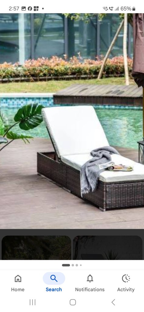 Lovely New Rattan Sun Lounger with Cream Cushion