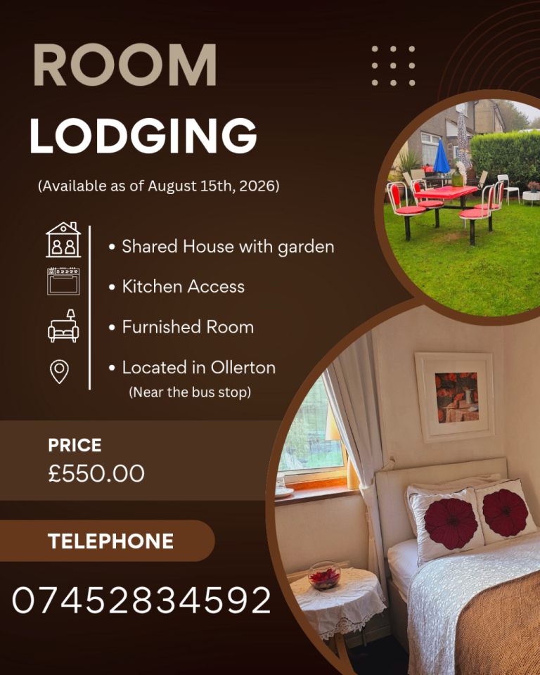 Lodging or Boarding available in the Ollerton Area