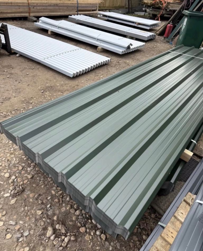 BRAND NEW - juniper green box profiled steel corrugated roof sheets