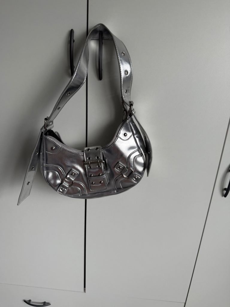 Silver y2k shoulder bag