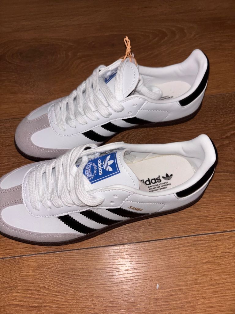 Adidas Samba OG Trainers – White with Black Stripes, New