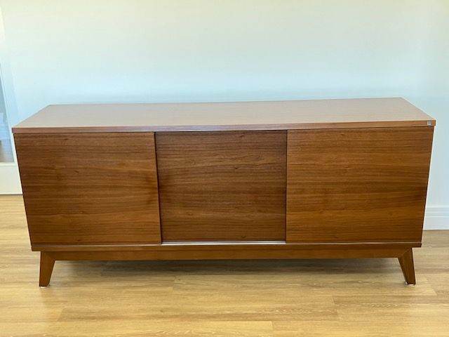 Skovby Danish Contemporary Walnut Sideboard/Media Unit with drawers and shelves. Now Reduced.
