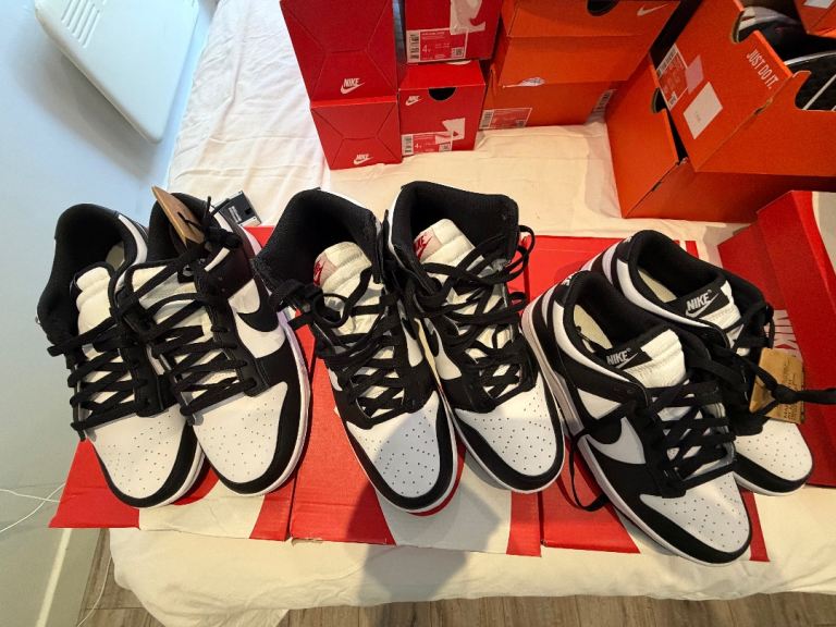 New Nike Trainers – Black and White, Various Sizes
