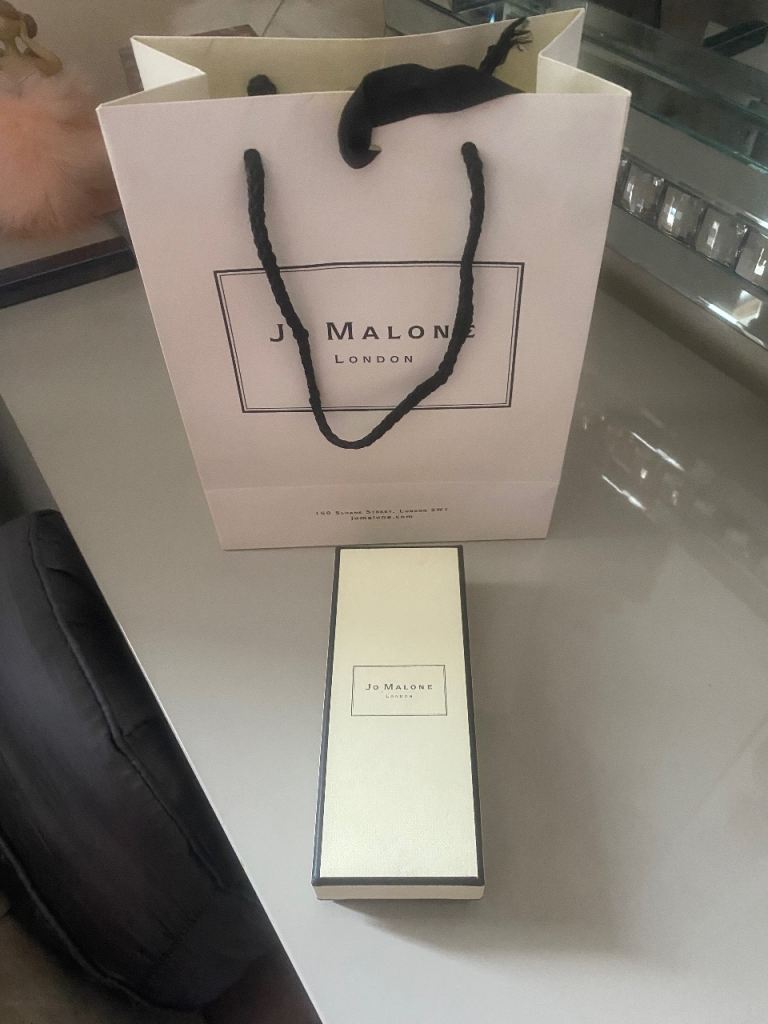Jo malone empty perfume bottle box & bag 