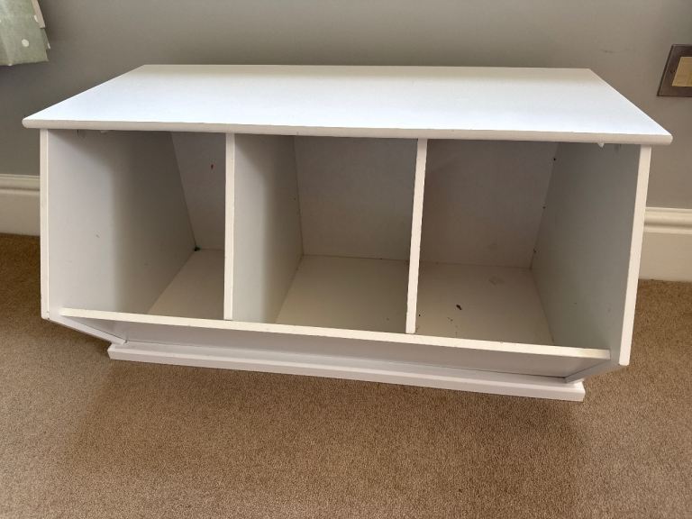 Kids White Toy Storage / Shelving Unit – Good Used Condition