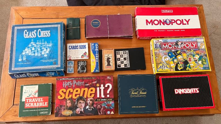 🎲 Job Lot of Classic Family Board Games – Monopoly, Scrabble, Chess, Dingbats +