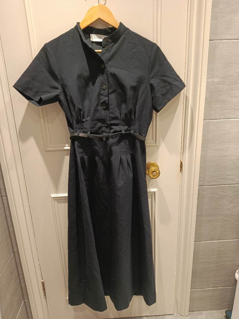 Christian Dior Black Midi Dress - Size 12, As New